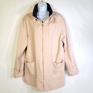 Vintage Appleseeds Beige Mock Neck Lightweight Jacket Women's Large